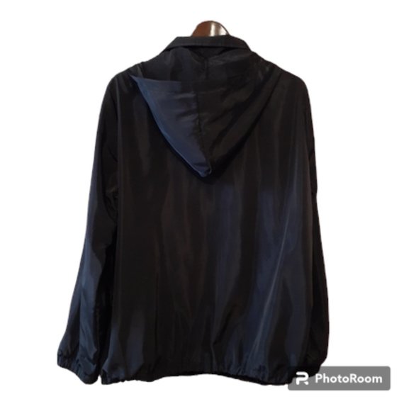 Black Hooded Windbreaker - Size 3XL - Picture 2 of 5